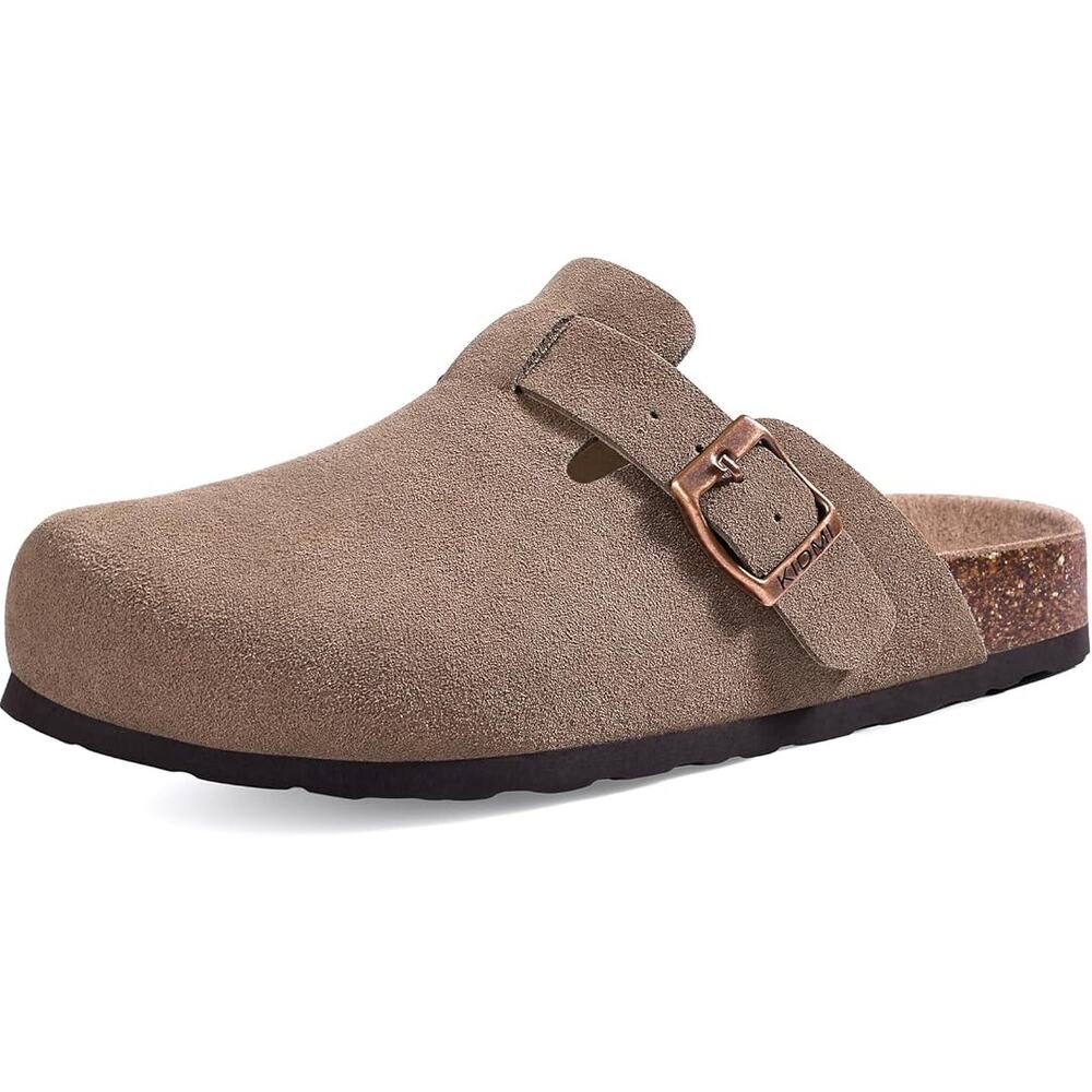 Vegan Suede Clogs Leather Cork Footbed Potato Shoes w/ Arch Support -6.5-NEW